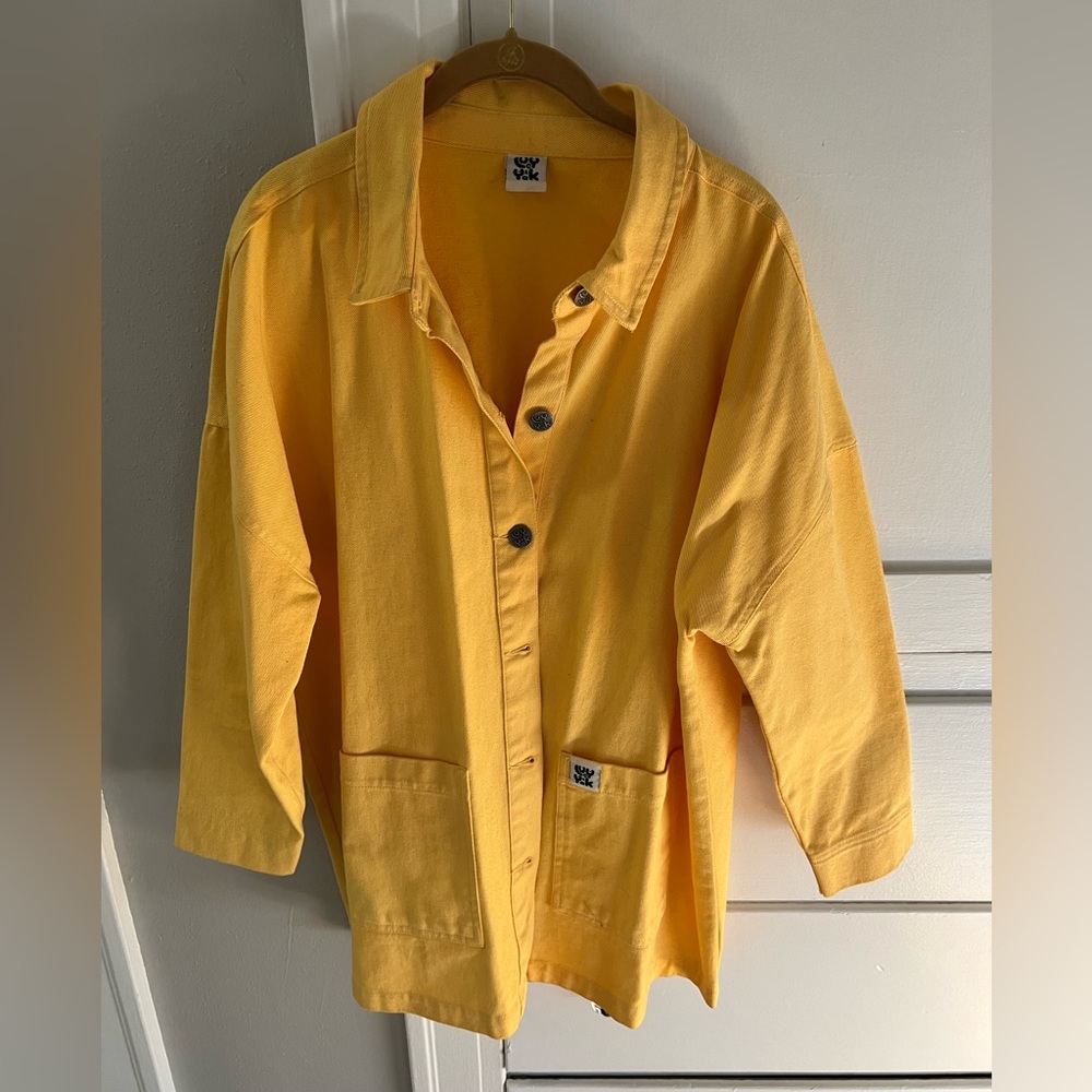 Sunflower yellow Lucy and Yak “Olly” twill cargo jacket